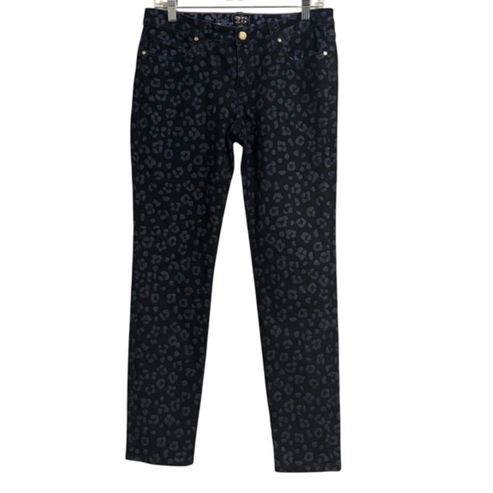 Kate Spade New York Broome Street Leopard Print Jeans Navy Blue Black Size 28